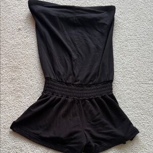 Black Strapless Romper